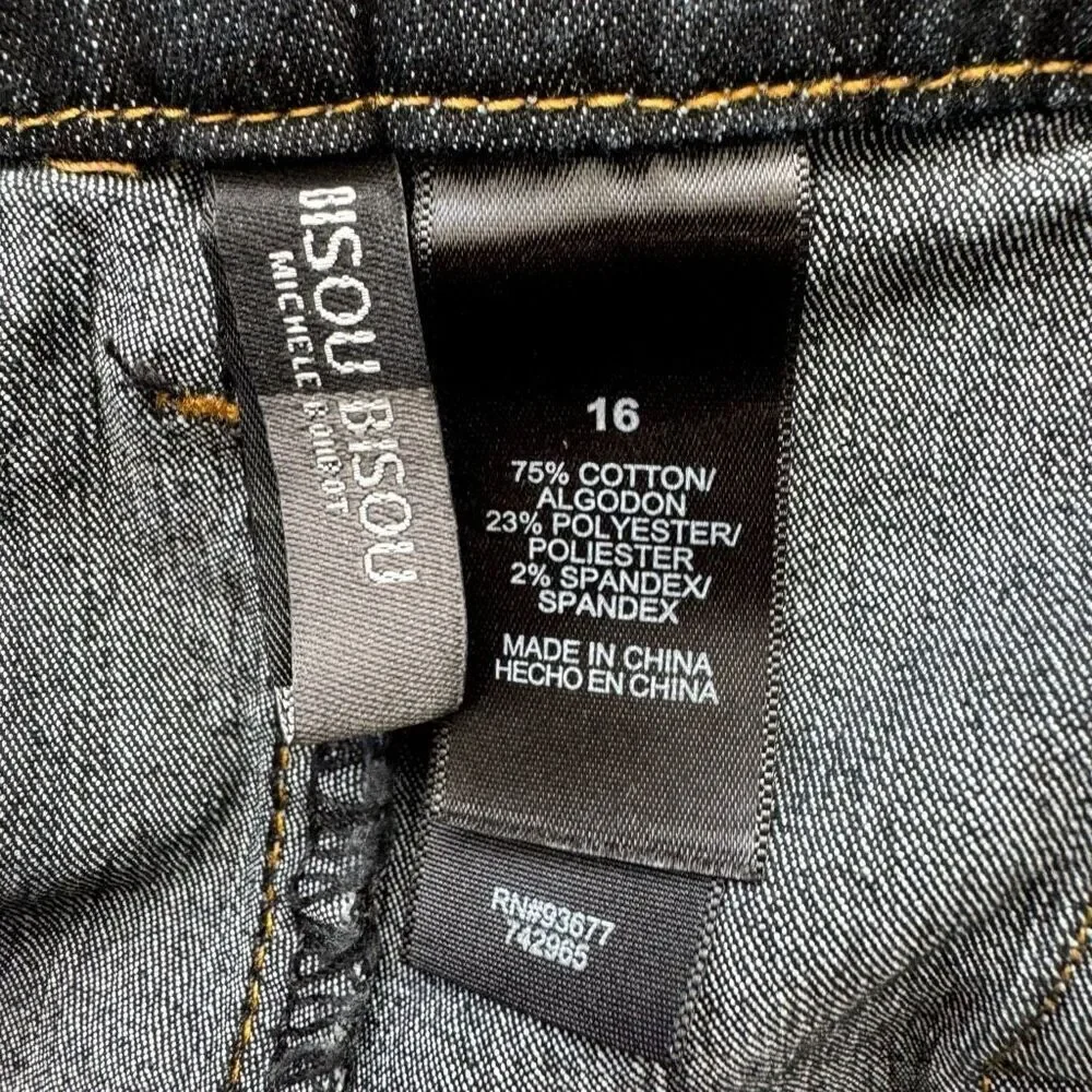 Bisou Bisou Vintage Y2K Denim Mini Skirt Dark Wash Women’s Size 16